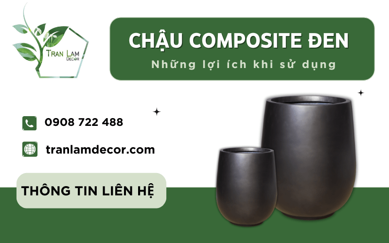 Chậu composite đen