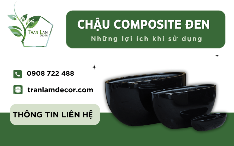 Chậu composite đen