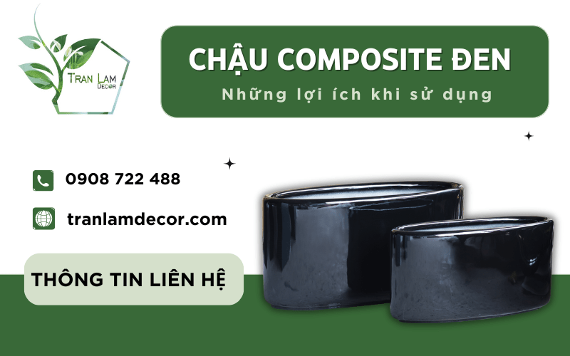 Chậu composite đen