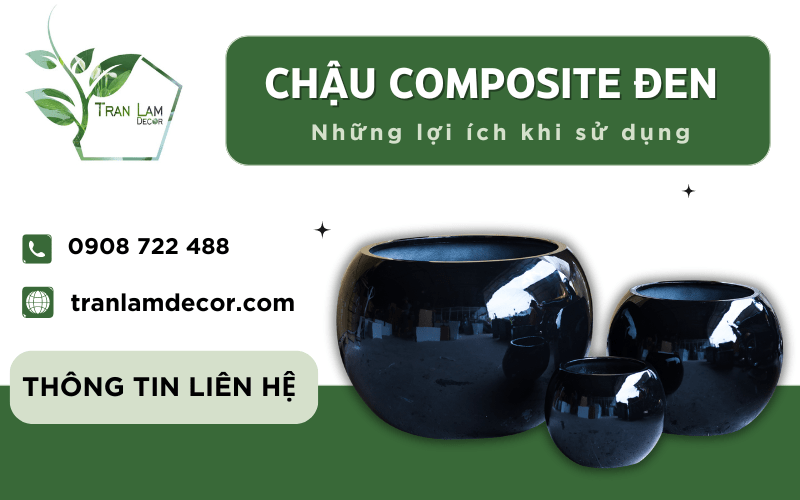 Chậu composite đen