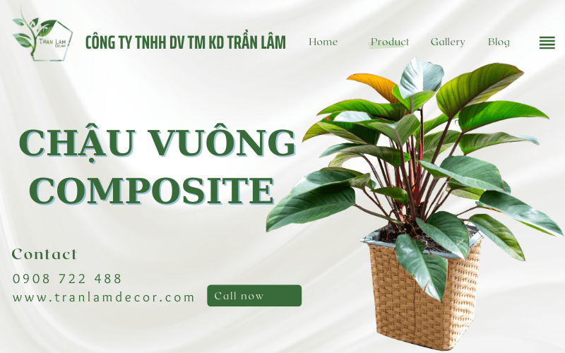 Chậu vuông composite - Sản phẩm được yêu thích nhất tại Trần Lâm